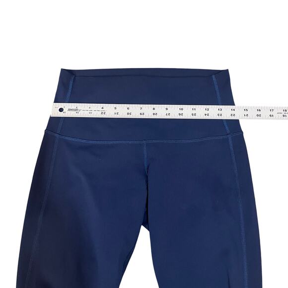 Lululemon Wunder Under Crop Leggings 23"' Scallop Full-On Luxtreme Blue Sz 8 - Picture 8 of 10
